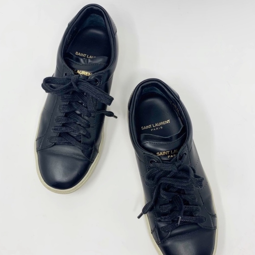 Saint Laurent YSL Classic Court SL / 06 Sneakers Black Leather 35 5